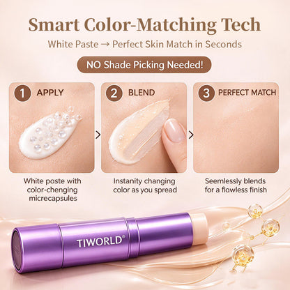 Tiworld® Smart Auto-Match Foundation Stick – Zero Shade Guessing Formula