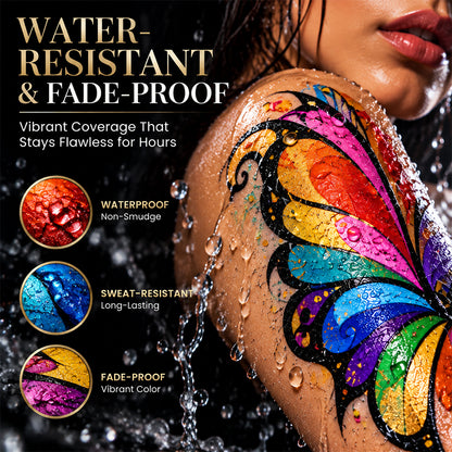 🎨 TIWORLD® 20-Color Pro Face & Body Paint Palette with 10 Brushes - Safe Non-Toxic Waterproof SFX Kit for Cosplay & Parties ✨