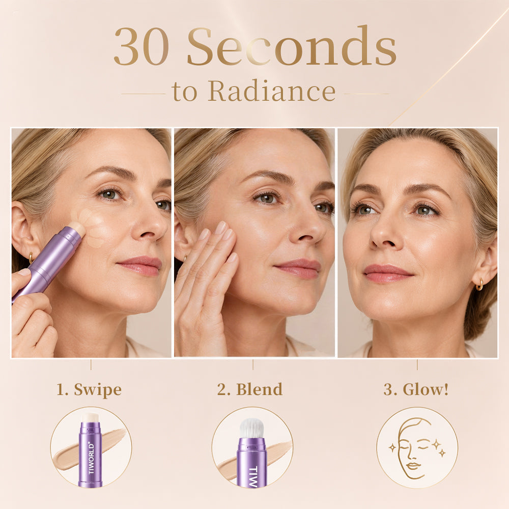 Tiworld® Smart Color-Changing Foundation Stick – The Instant Glow Stick for Mature Skin
