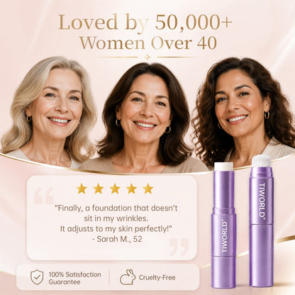 Tiworld® Smart Color-Changing Foundation Stick – The Instant Glow Stick for Mature Skin