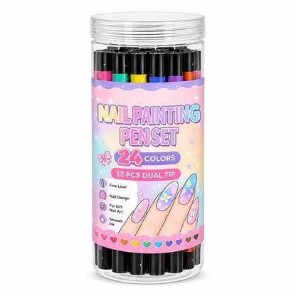 🎉Over 35k+ Sold!💅🎨24‑Colors Dual‑Ended Nail Painting Pens‑DIY Manicure Drawing Set🎁